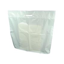 Plast bærepose 600x500/100 mm hvit nøyt. 50 my LD med utstanset håndtak (250 stk) 